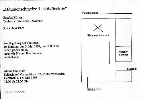 Einladungskarte Bitumenschmelze1, 1997